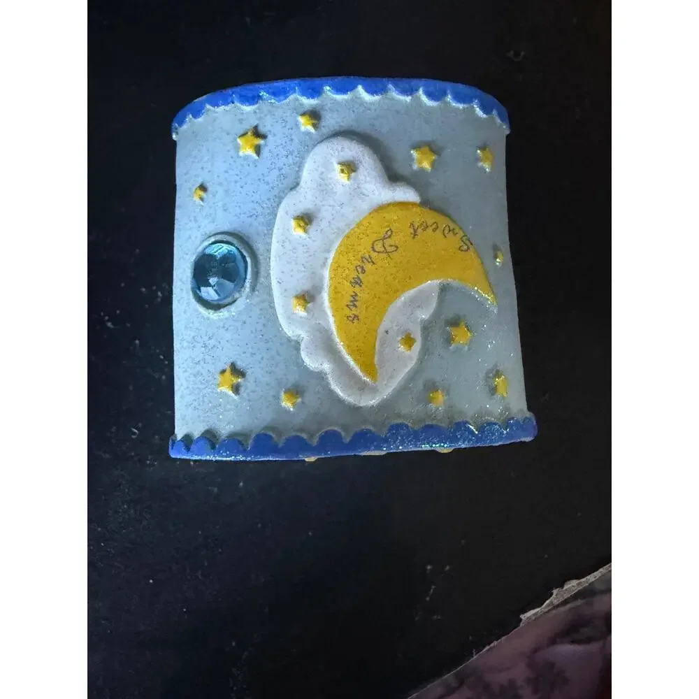 Claire’s Y2K  Trinket Box Sweet Dreams Blue Treasure Box 2000 Q44 Crescent Moon
